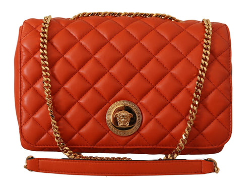 Versace Red Nappa Leather Medusa Shoulder Bag